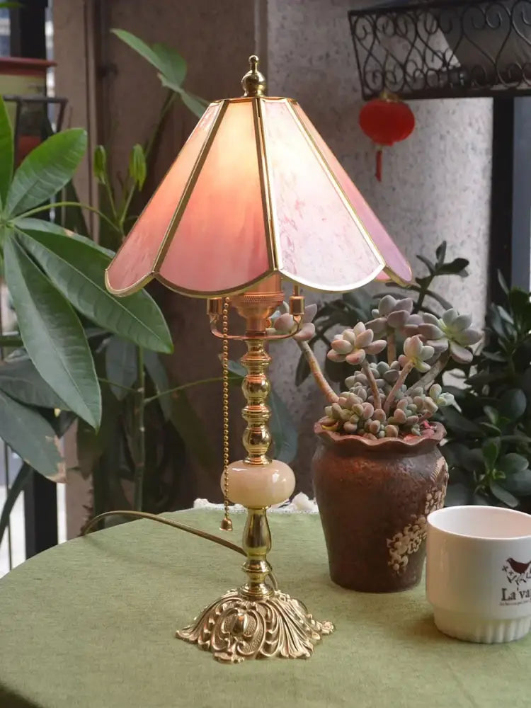 Pink Brass Desk Lamp
