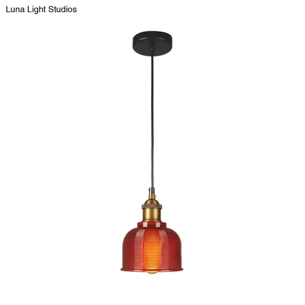 Red Amber Glass Pendant Light