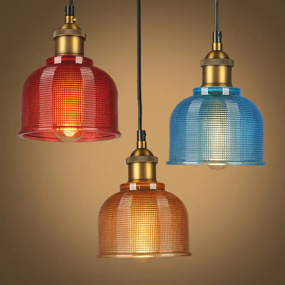 Red Amber Glass Pendant Light
