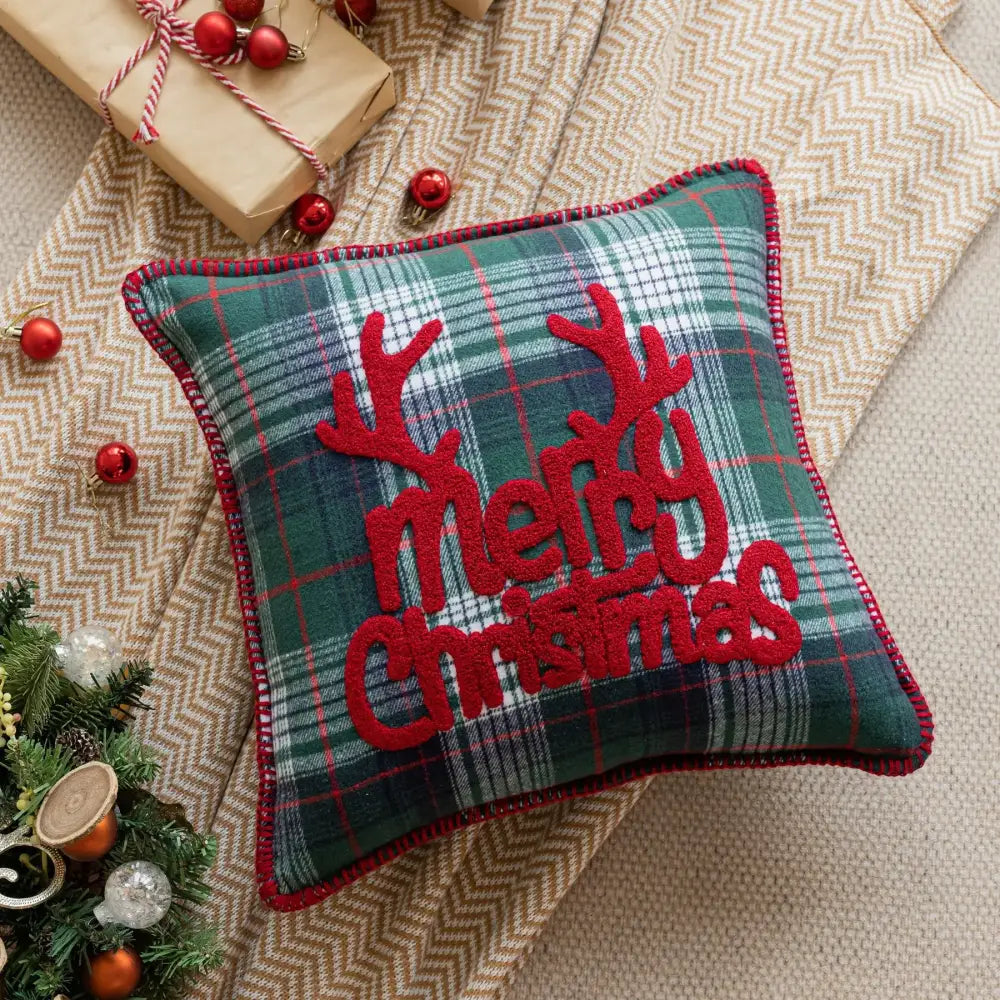 Red Green Plaid Pillowcase