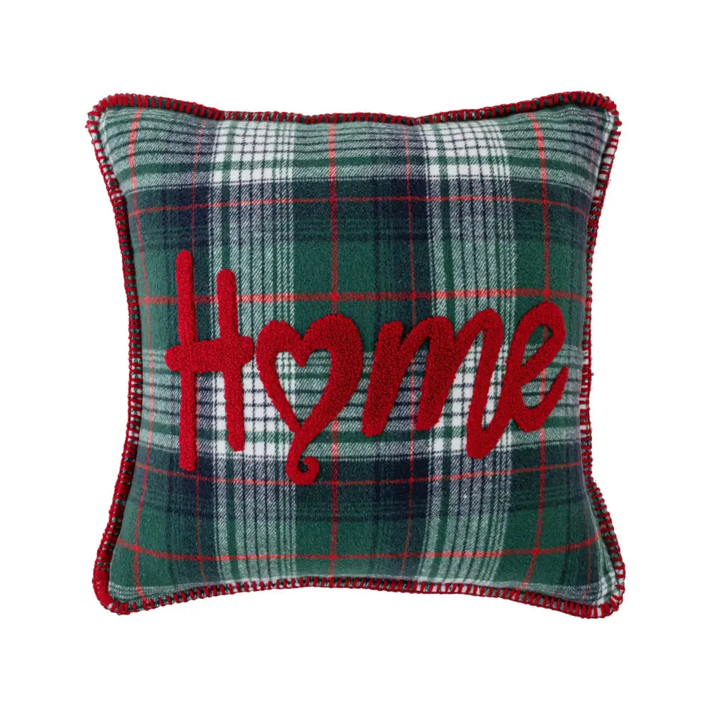 Red Green Plaid Pillowcase