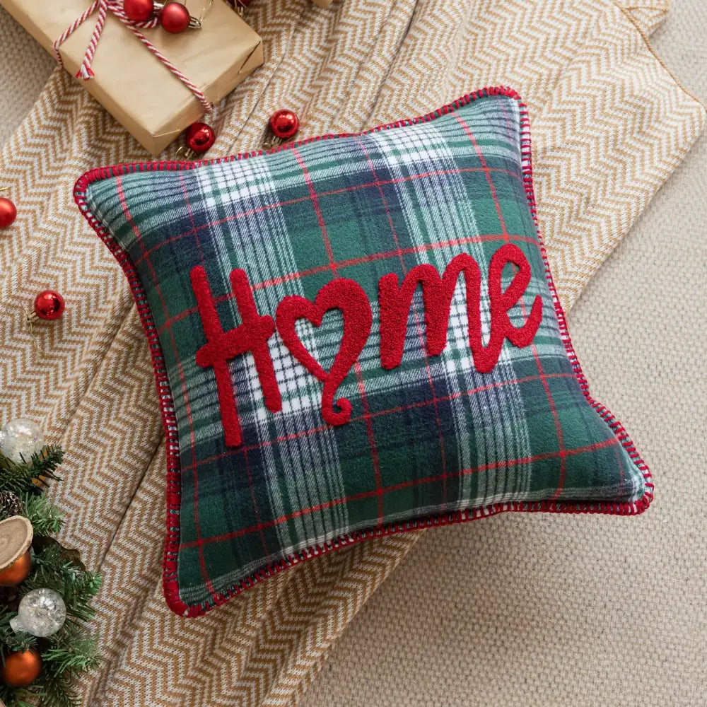 Red Green Plaid Pillowcase
