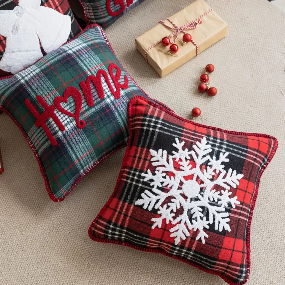 Red Green Plaid Pillowcase