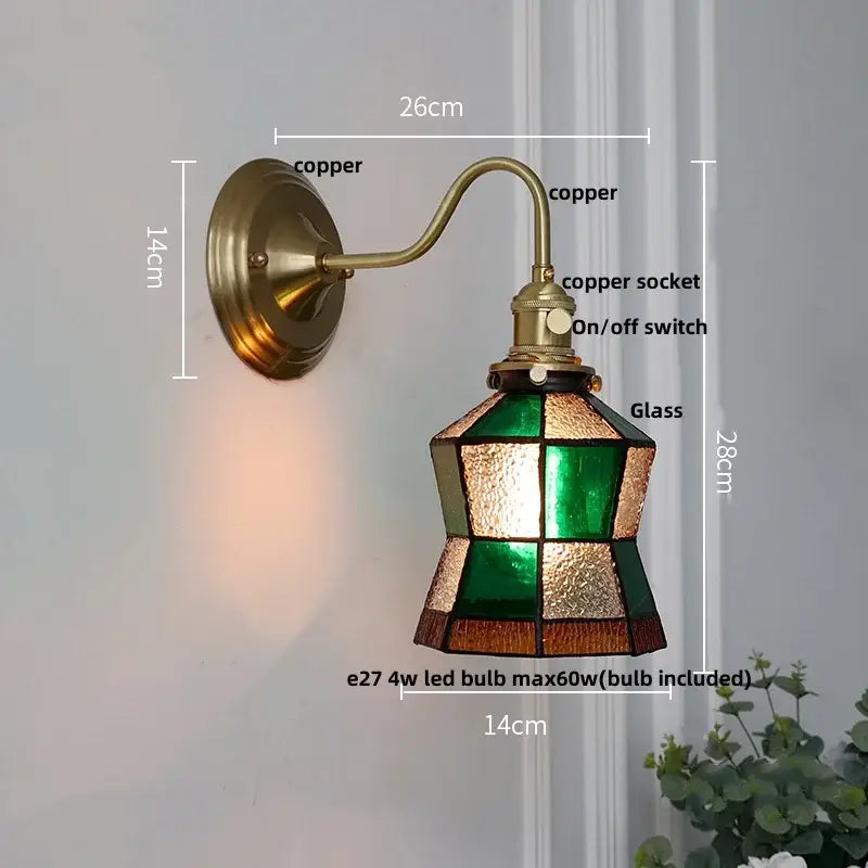 Red Tulip Glass Wall Sconce