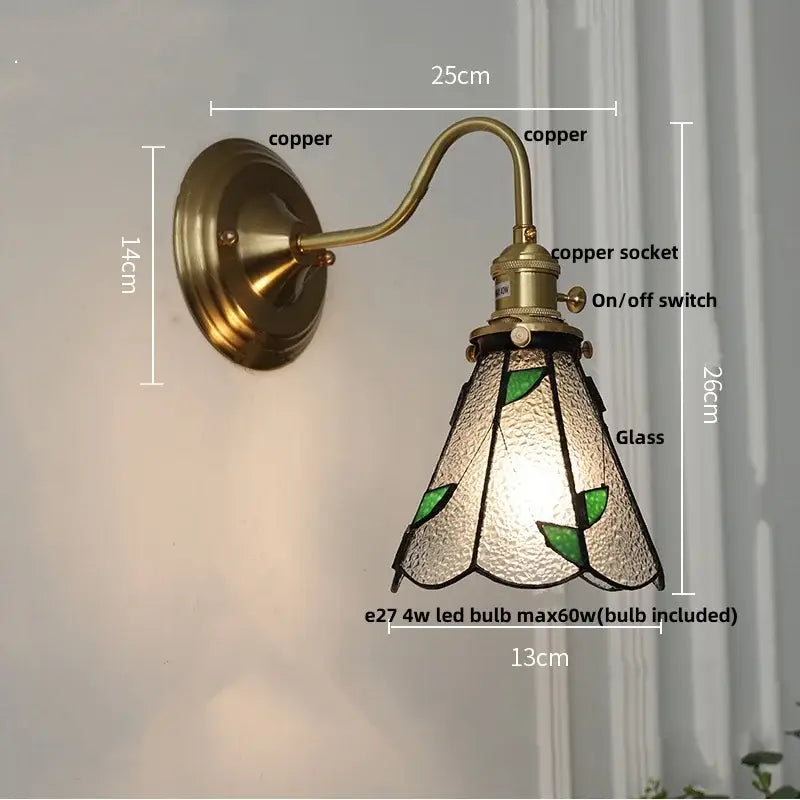 Red Tulip Glass Wall Sconce