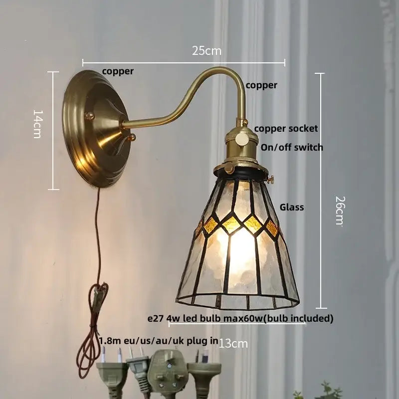 Red Tulip Glass Wall Sconce
