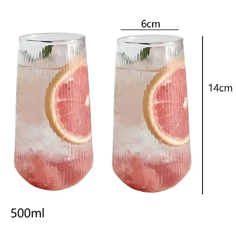 Ribbed Glass Coffee Cups
