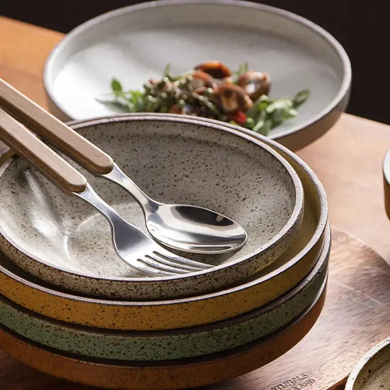Beige Ceramic Plate Set
