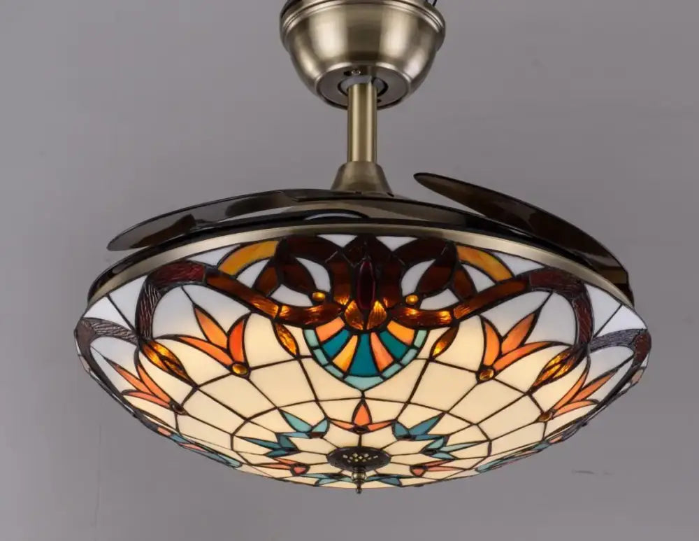 White Glass Ceiling Fan