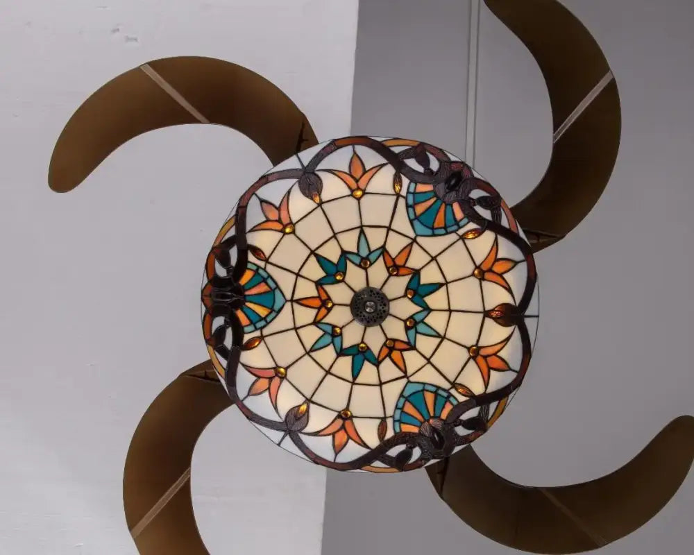 White Glass Ceiling Fan