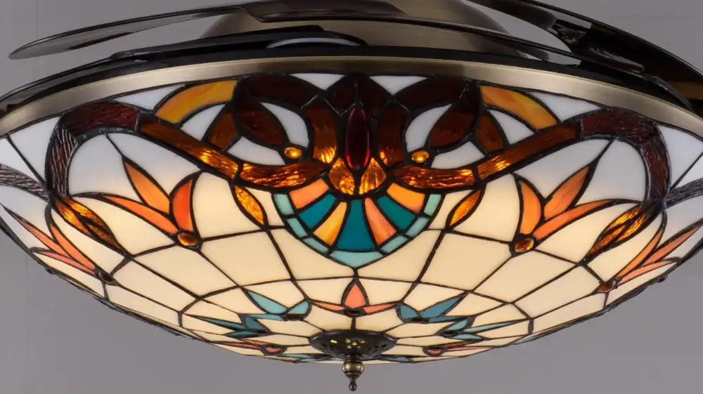 White Glass Ceiling Fan