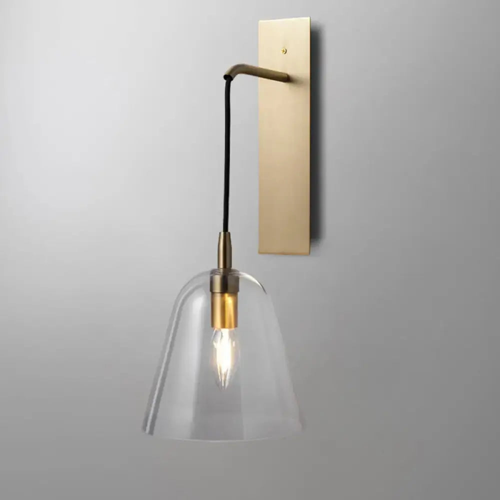 Brass Glass Wall Sconce Retro Industrial Style