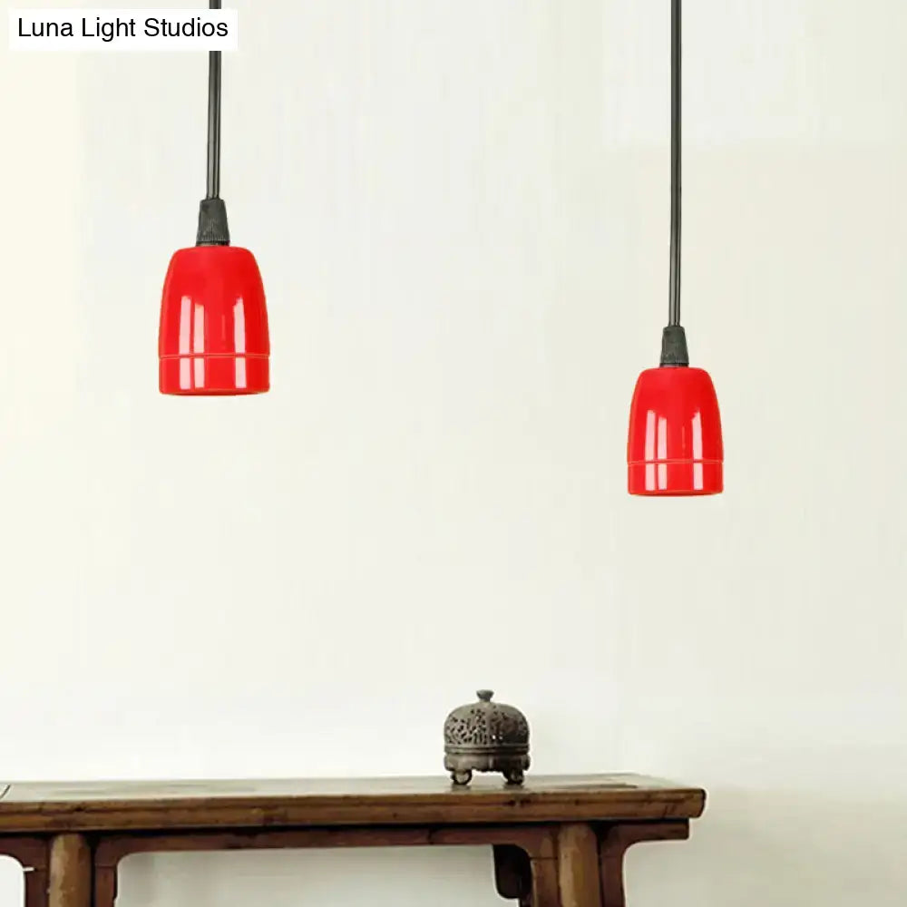 Red Ceramic Pendant Light
