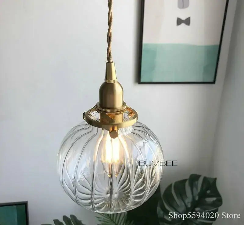 Teal Brass Glass Chandelier