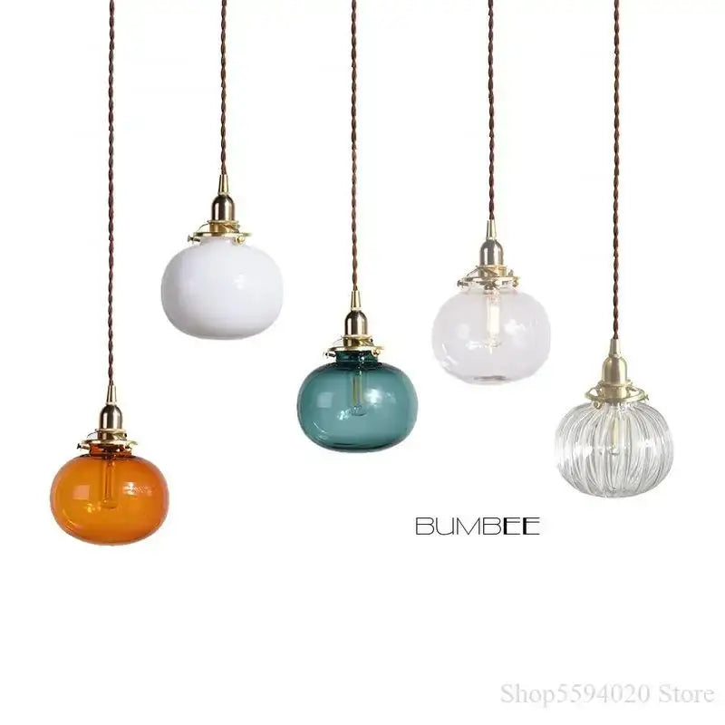 Teal Brass Glass Chandelier