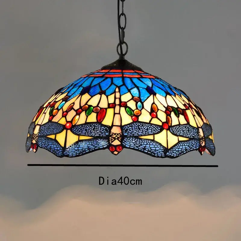 Colorful Tiffany Glass Chandelier