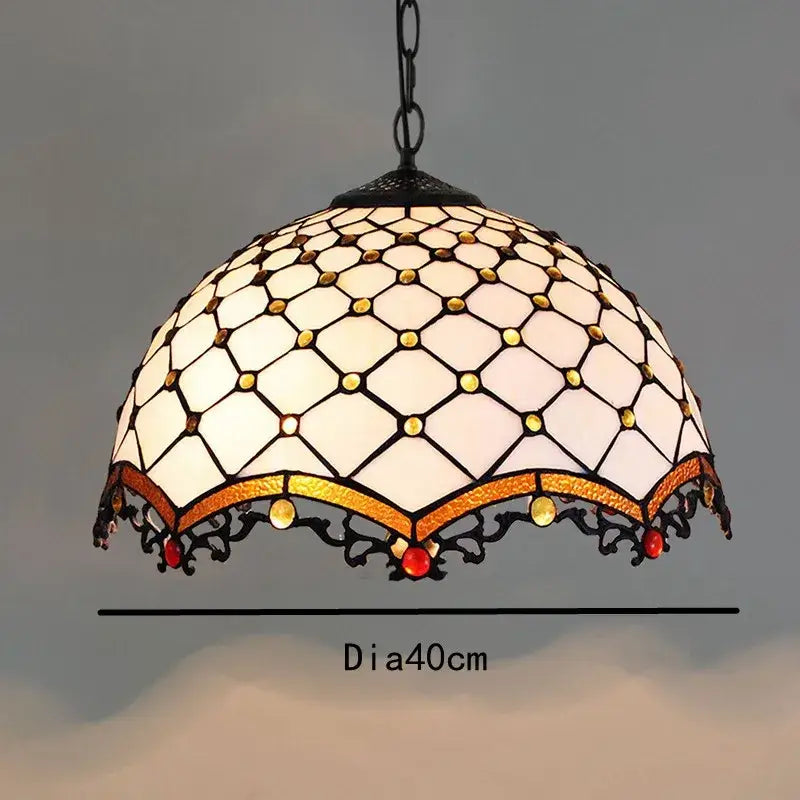 Colorful Tiffany Glass Chandelier