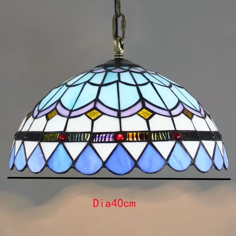 Colorful Tiffany Glass Chandelier