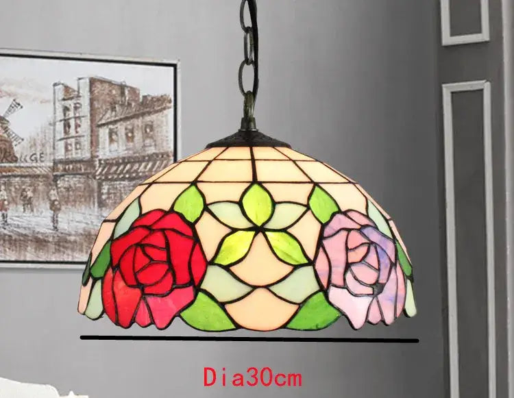 Colorful Tiffany Glass Chandelier