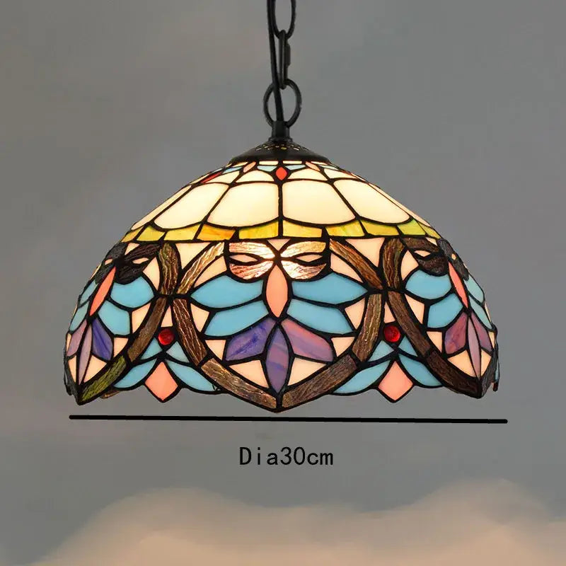Colorful Tiffany Glass Chandelier
