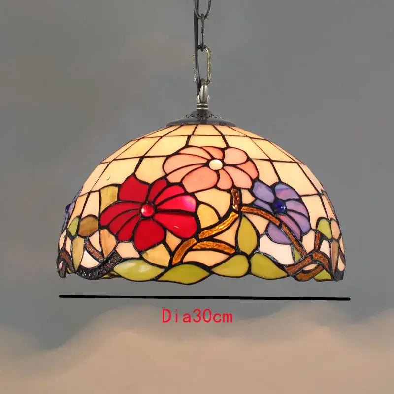 Colorful Tiffany Glass Chandelier