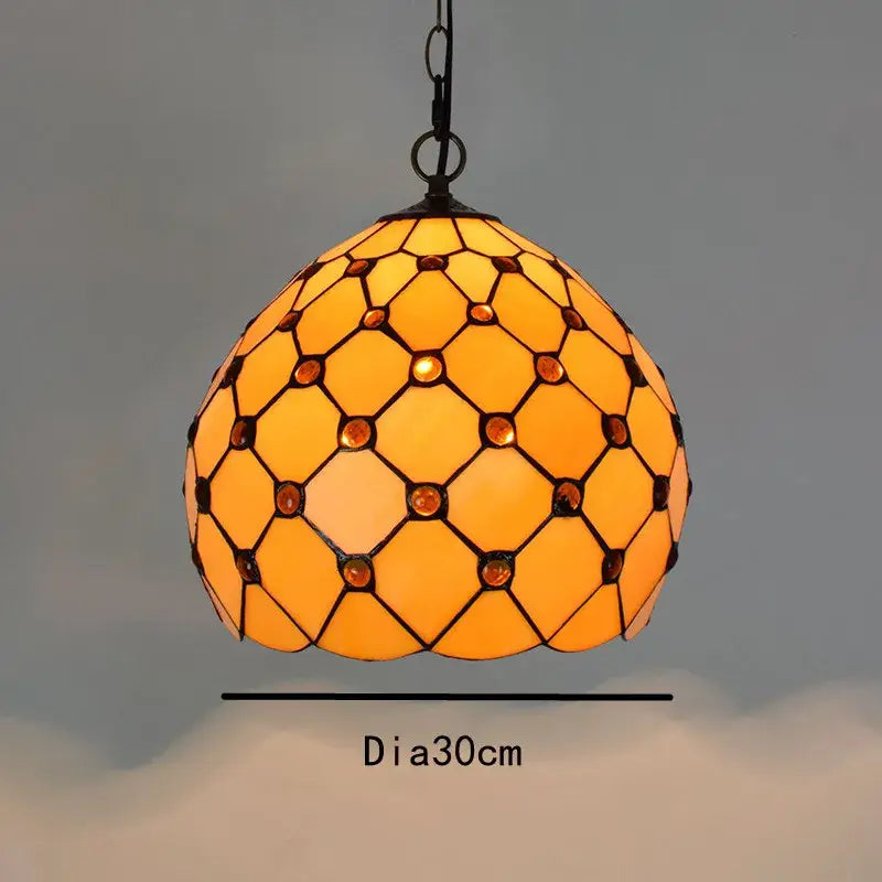 Colorful Tiffany Glass Chandelier