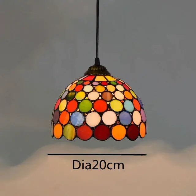 Colorful Tiffany Glass Chandelier