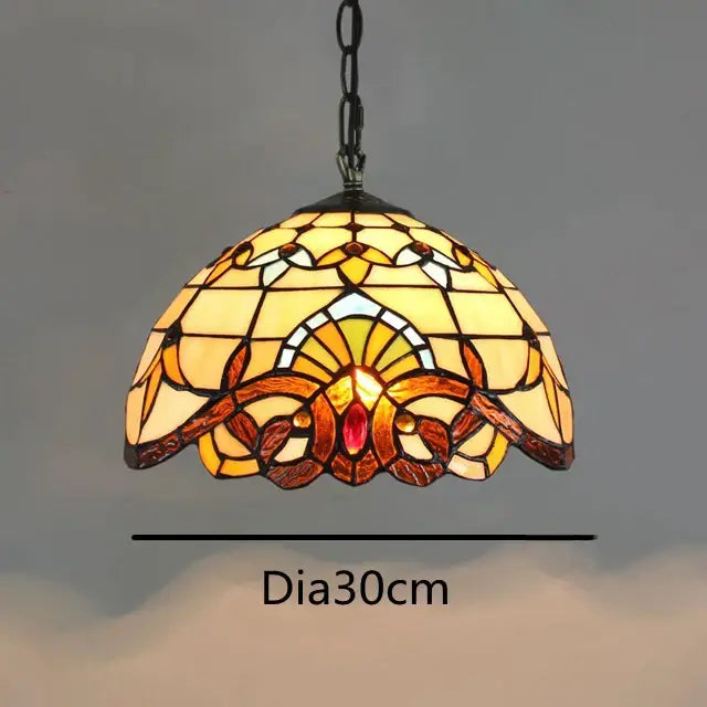 Colorful Tiffany Glass Chandelier