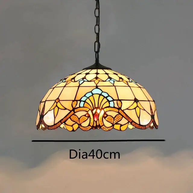 Colorful Tiffany Glass Chandelier