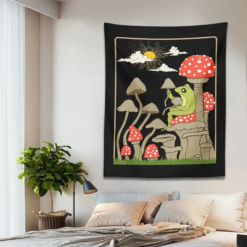 Black Frog Wall Tapestry