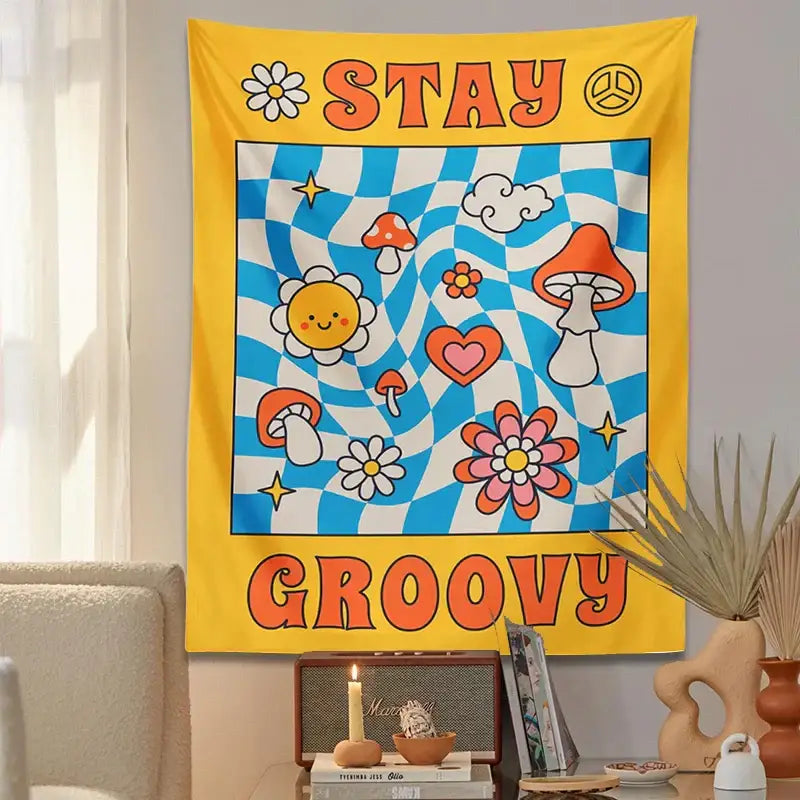 Groovy Mushroom Tapestry Decor