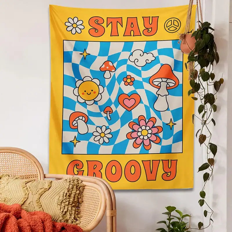 Groovy Mushroom Tapestry Decor