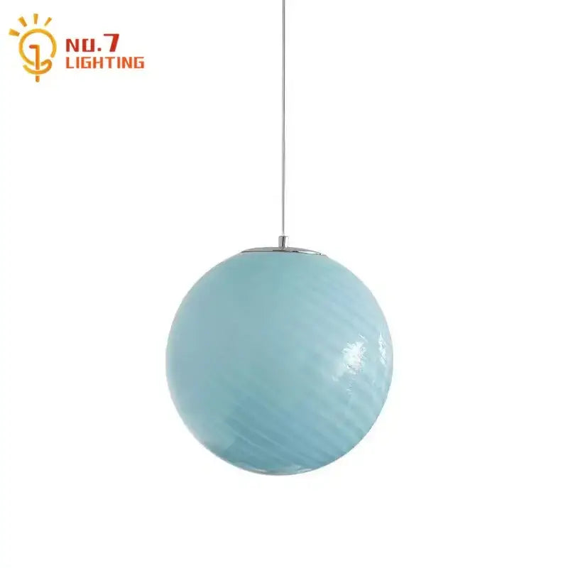 Ribbed Amber Glass Pendant Light Dia40cm