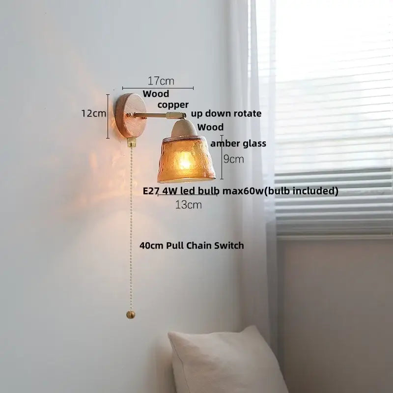 Ceramic Wood Wall Sconce