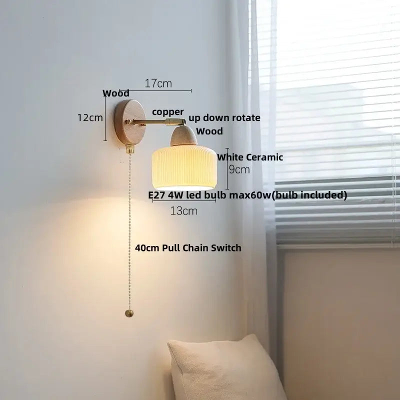 Ceramic Wood Wall Sconce