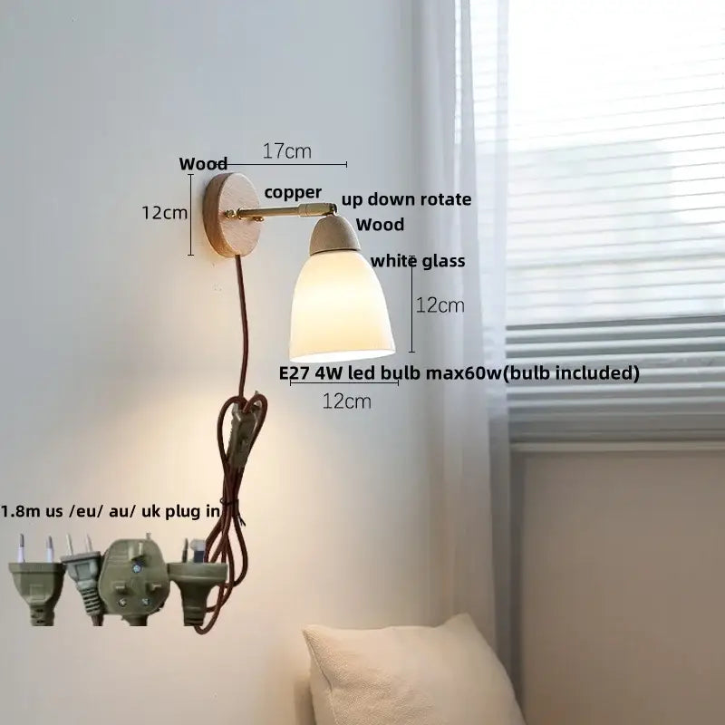 Ceramic Wood Wall Sconce