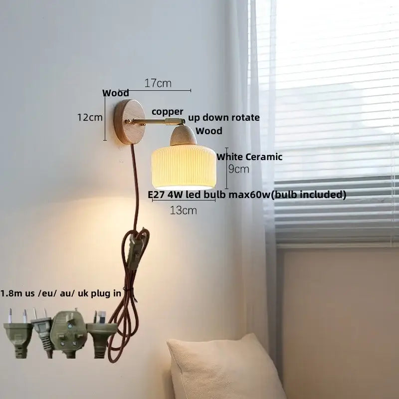 Ceramic Wood Wall Sconce