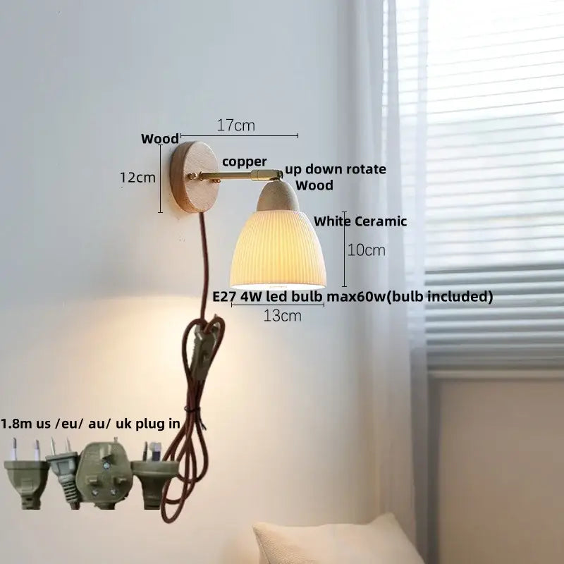 Ceramic Wood Wall Sconce
