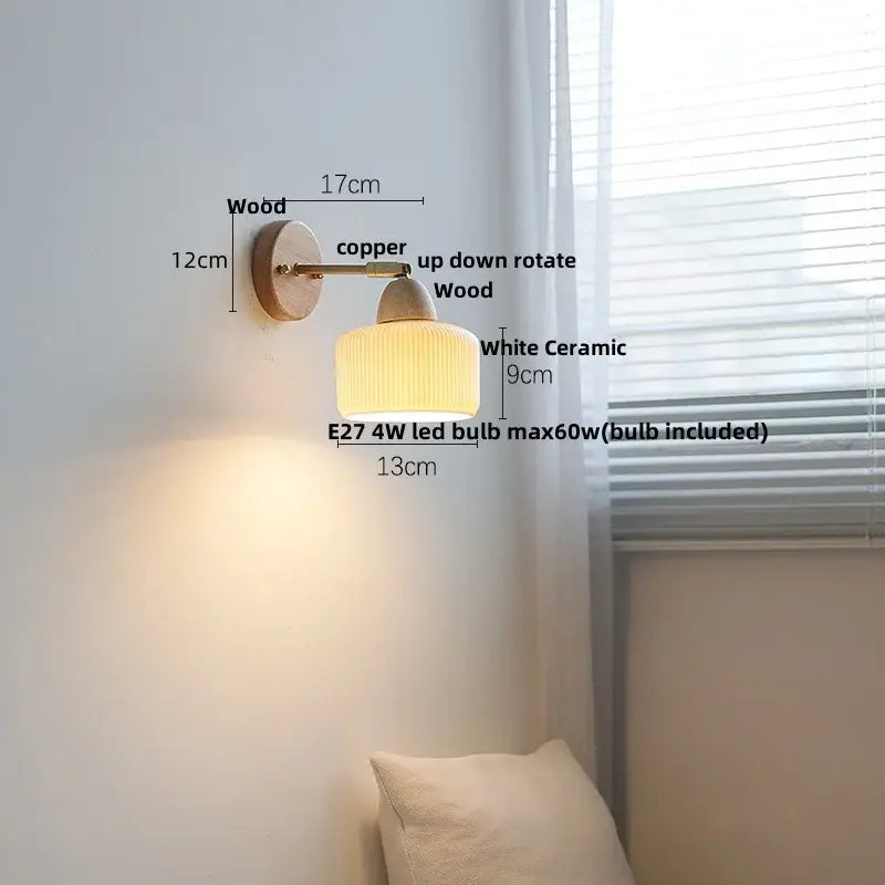 Ceramic Wood Wall Sconce