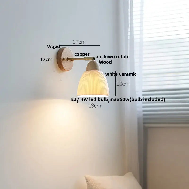 Ceramic Wood Wall Sconce