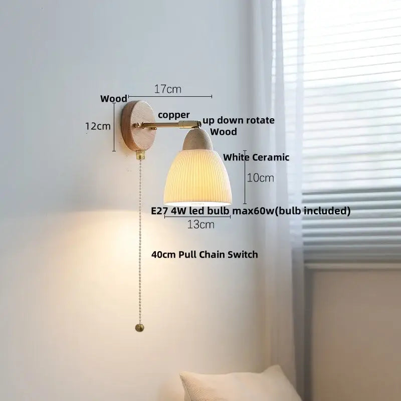 Ceramic Wood Wall Sconce