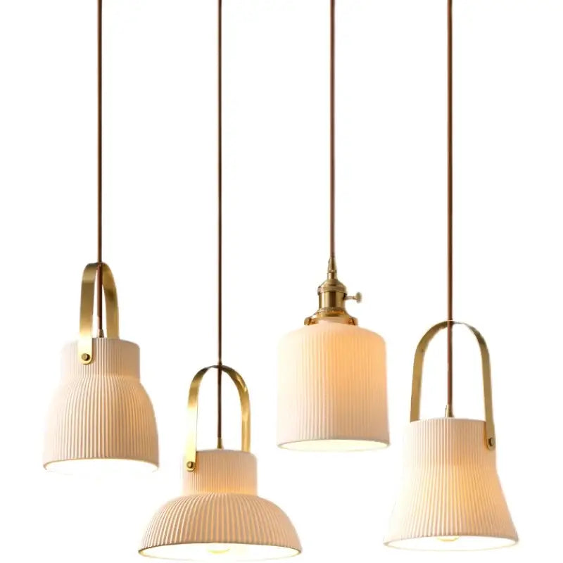 Cream Ceramic Pendant Light Japanese Nordic Style