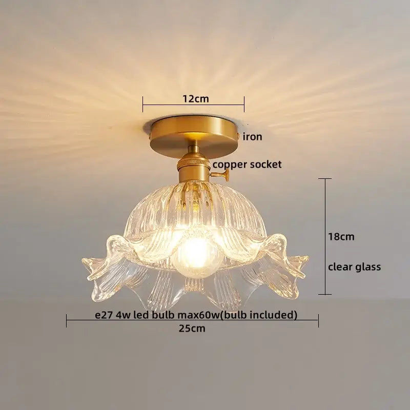 Copper Ribbed Ceiling Light