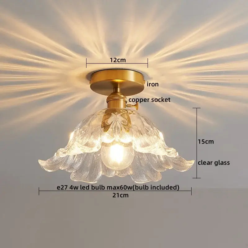 Copper Ribbed Ceiling Light