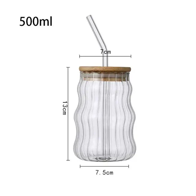 Glass Bamboo Lid Tumbler