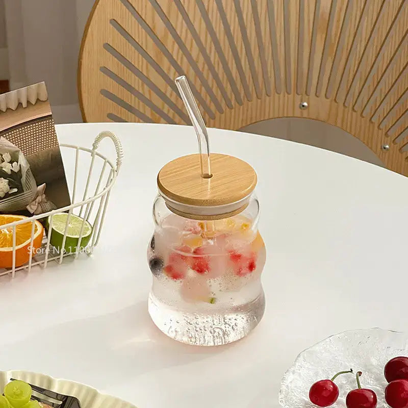 Glass Bamboo Lid Tumbler