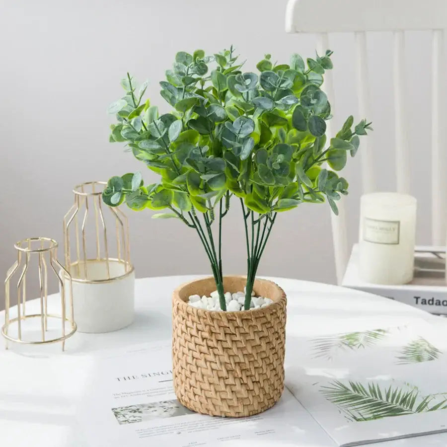 Glass Eucalyptus Leaves Vase