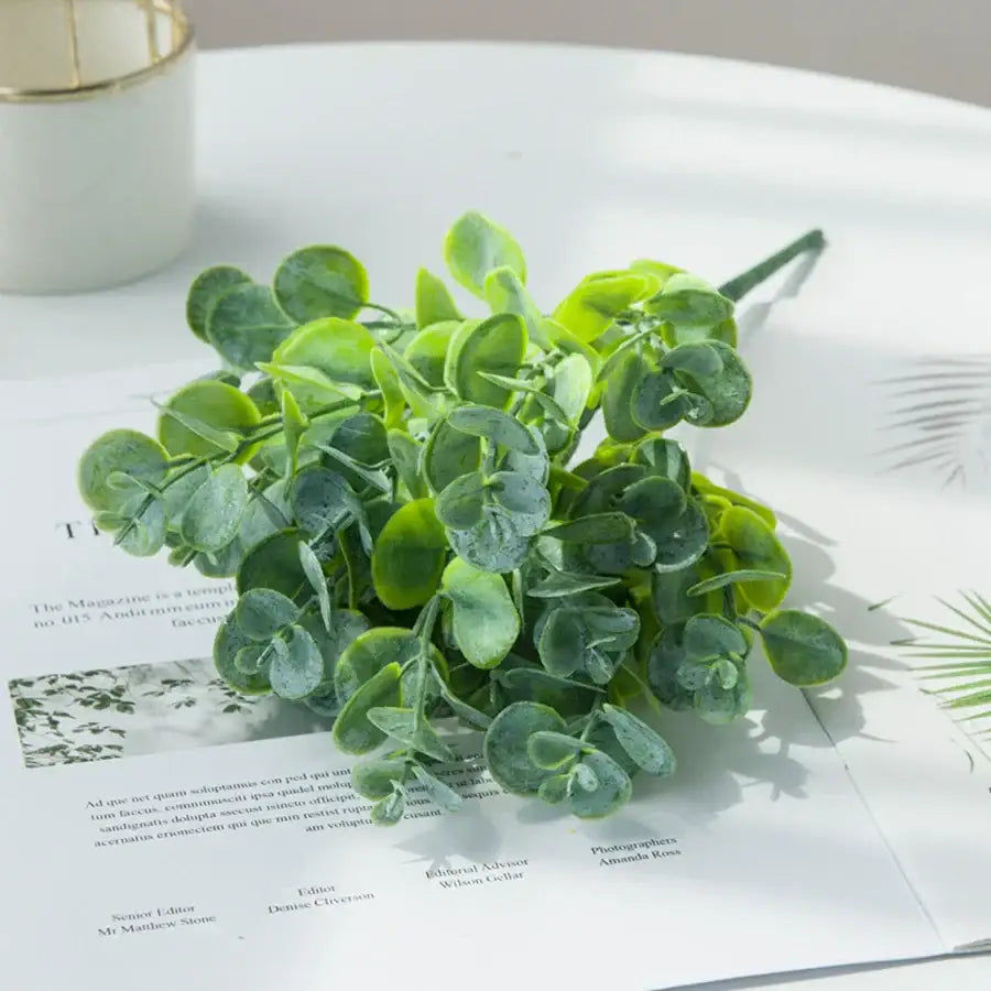 Glass Eucalyptus Leaves Vase