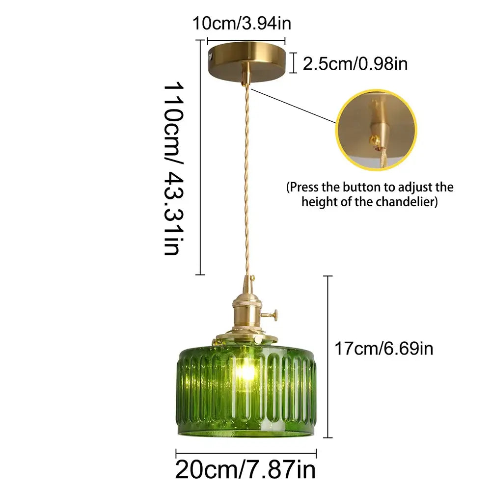 Green Glass Kitchen Pendant