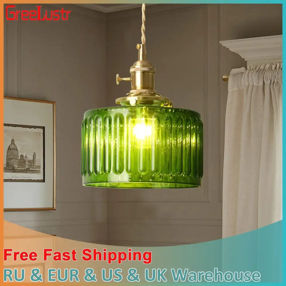 Green Glass Kitchen Pendant